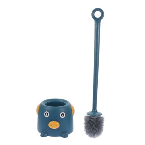 TOPBATHY Toilettenbürste mit Rutschfestem Griff und Halter Langlebige Weiche Borsten Praktische Wc reinigungsbürste in Blau für Einfache Entfernung Hartnäckiger Verschmutzungen von TOPBATHY