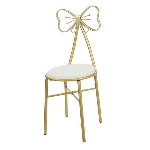 TOPBATHY Vanity Stool mit Rückenlehne Kleiner Schminkstuhl mit Schleifen Design rutschfeste Füße Stabile Konstruktion mit Querstreben Vielseitig für Schlafzimmer Wohnzimmer Kosmetikbereich TOPBATHY Vanity Stool mit Rückenlehne Kleiner Schminkstuhl mit Schleifen Design rutschfeste Füße Stabile Konstruktion mit Querstreben Vielseitig für Schlafzimmer Wohnzimmer Kosmetikbereich von TOPBATHY