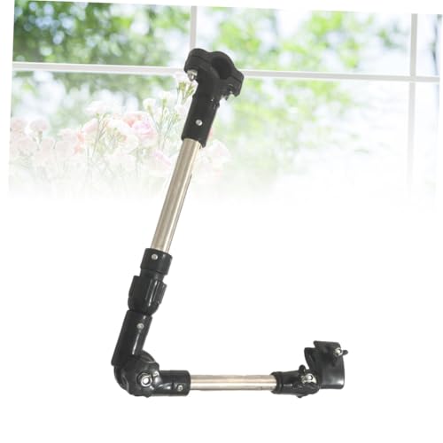 TOPBATHY Verstellbarer Regenschirmhalter aus Edelstahl und Abs für Fahrrad Kinderwagen mit Flexiblem Dreharm für Regen Sonnenschutz Einfache Montage Am Lenker von TOPBATHY