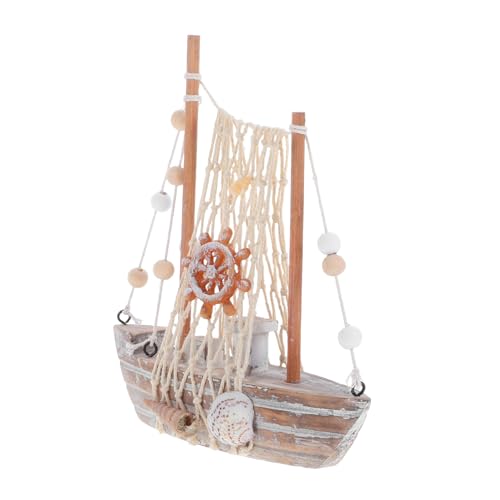 TOPBATHY Vintage Holz Segelboot Modell mit Muschel und Netzakzenten Küsten Nautische Dekoration für Wohnzimmer Schlafzimmer Büro Party Deko Highlight Handgefertigte Geschenkidee TOPBATHY Vintage Holz Segelboot Modell mit Muschel und Netzakzenten Küsten Nautische Dekoration für Wohnzimmer Schlafzimmer Büro Party Deko Highlight Handgefertigte Geschenkidee von TOPBATHY