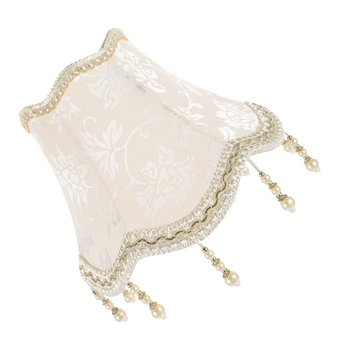 TOPBATHY Vintage Jacquard Lampshade mit Perlenquasten Stoff Lampenschirm Glockenform für Tisch Stehlampe Blendfreier Weicher Lichtschutz Europäischer Stil für Wohn Hotelzimmer TOPBATHY Vintage Jacquard Lampshade mit Perlenquasten Stoff Lampenschirm Glockenform für Tisch Stehlampe Blendfreier Weicher Lichtschutz Europäischer Stil für Wohn Hotelzimmer von TOPBATHY