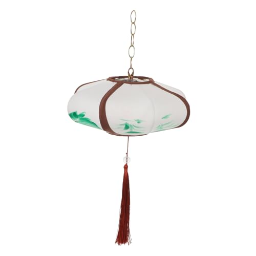 TOPBATHY Vintage Stoff-lampenschirm Ufo Pendelleuchte mit Weichem Licht Asiatischer Stil Einzigartige Form Einfache Montage für Chinesische Restaurants Wohnzimmer Flur und Hotpot-dekor von TOPBATHY
