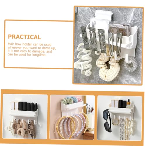 TOPBATHY Wandhalter für Haar Accessoires Weiß Haarreif Haarklammer Organizer mit Hoher Tragfähigkeit Platzsparend für Haarbänder Haarschleifen Clips Geeignet für Schlafzimmer und Bad von TOPBATHY
