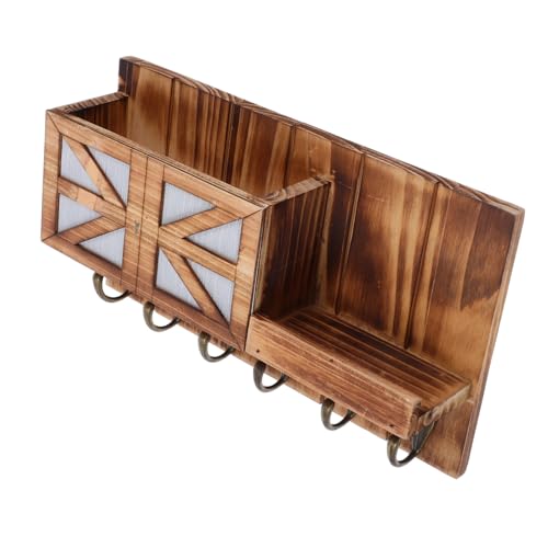 TOPBATHY Wandmontierter Schlüssel und Posthalter aus Holz Praktischer Organizer mit Regal und Haken für Flurdekoration Rustikaler Schlüsselhalter für Kleine Räume Braun TOPBATHY Wandmontierter Schlüssel und Posthalter aus Holz Praktischer Organizer mit Regal und Haken für Flurdekoration Rustikaler Schlüsselhalter für Kleine Räume Braun von TOPBATHY
