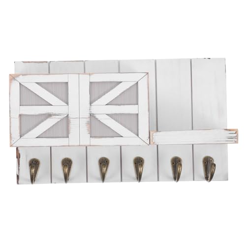 TOPBATHY Wandregal mit Schlüssel und Posthalterung Dekorativer Organizer mit Haken und Wandmontage für Eingangsbereich im Landhausstil Weiß ohne Schublade TOPBATHY Wandregal mit Schlüssel und Posthalterung Dekorativer Organizer mit Haken und Wandmontage für Eingangsbereich im Landhausstil Weiß ohne Schublade von TOPBATHY