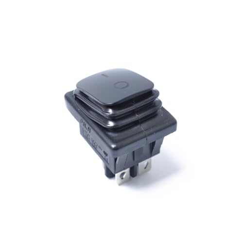 TOPBATHY Wasserdichter Schwarzer Wippschalter mit Grünem LED licht Robust Spritzwassergeschützt Einfacher Einbau für Boot Wassergeräte An Aus Funktion von TOPBATHY