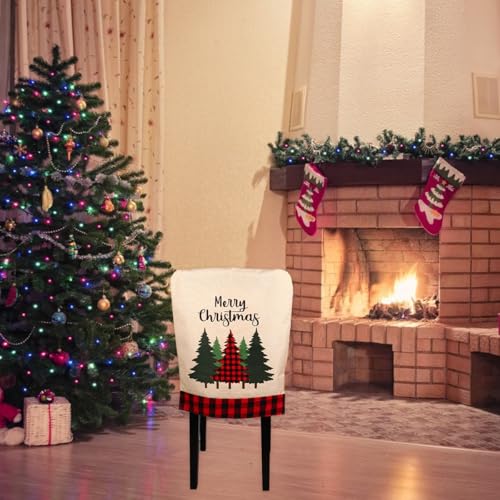 TOPBATHY Weihnachten Stuhlhusse Weihnachtsdekoration Esszimmerbezug für Stuhldekoration Weihnachtsstuhlüberzug Weihnachtsstuhl Rückenabdeckung Für Esstisch Stühle Stuhlabdeckung im weihnachtlichen von TOPBATHY
