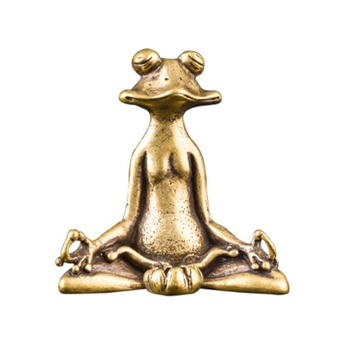 Meditierende Froschskulptur Aus Reinem Kupfer - Zen Yoga Frosch Dekofigur Für Teezeremonie Und Tischdekoration, 5X5X3Cm von TOPBATHY