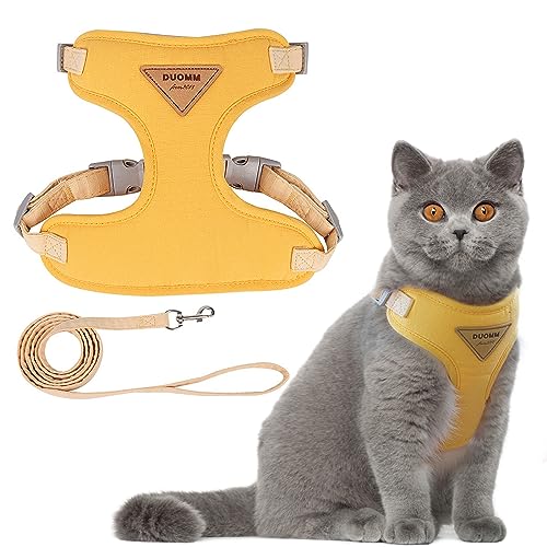 Katzengeschirr, Verstellbares Katzengeschirr Ausbruchsicher,Katzengeschirr mit Leine Ausbruchsicher, Premium Welpengeschirr mit Weich, für Kleine Tiere Verstellbar Brustgeschirr, Gelb, M Katzengeschirr, Verstellbares Katzengeschirr Ausbruchsicher,Katzengeschirr mit Leine Ausbruchsicher, Premium Welpengeschirr mit Weich, für Kleine Tiere Verstellbar Brustgeschirr, Gelb, M von TOPBELIEF