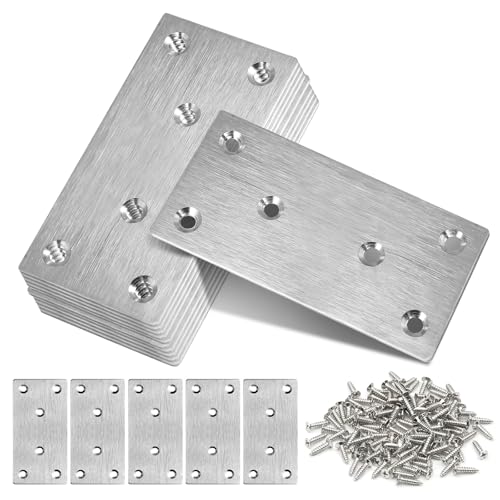 TOPBELIEF 10 Stück Flachverbinder Edelstahl,Holzverbinder Metall,Flacheisen Gelocht,Flachwinkel für Verbinder,80×40×1.75mm Edelstahl Verbinder Lochplatte Holz Enthält 60 Schrauben TOPBELIEF 10 Stück Flachverbinder Edelstahl,Holzverbinder Metall,Flacheisen Gelocht,Flachwinkel für Verbinder,80×40×1.75mm Edelstahl Verbinder Lochplatte Holz Enthält 60 Schrauben von TOPBELIEF