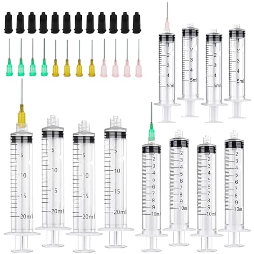 TOPBELIEF 12 Stück Spritze 5ML 10ML 20ML Für Spritzen Kolostrum Spritze Spritzen 17G 18G 20G für Laborkleber Industrielle Wissenschaftliche Labore von TOPBELIEF