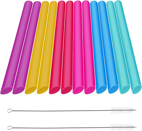 Wiederverwendbare Boba-Smoothie-Trinkhalme, 12 Stück mehrfarbige Jumbo-breite Trinkhalme, lebensmittelechte Kunststoff-Trinkhalme, extra breite Bubble-Tee-Trinkhalme, Saft, Saft oba tea Wiederverwendbare Boba-Smoothie-Trinkhalme, 12 Stück mehrfarbige Jumbo-breite Trinkhalme, lebensmittelechte Kunststoff-Trinkhalme, extra breite Bubble-Tee-Trinkhalme, Saft, Saft oba tea von TOPBELIEF