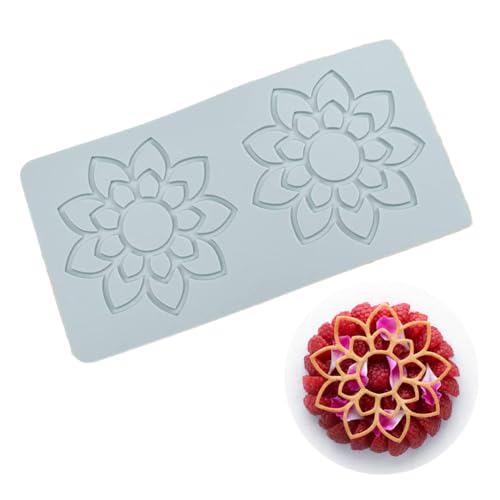 Blumengeometrie Fondant Impression Matten Silikon Spitze Form Wiederverwendbare Französische West Point Tablett Dekoration Backen Silikonformen Süßigkeitenform (Blume) von TOPBSFARNY
