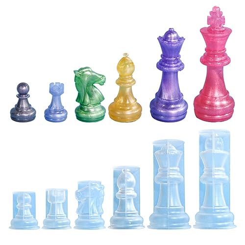 TOPBSFARNY Silikon Fondant Form International Schach 6-teiliges Set Kuchen Schokolade Seife Formen 3D König Pferd Soldat Schachform TOPBSFARNY Silikon Fondant Form International Schach 6-teiliges Set Kuchen Schokolade Seife Formen 3D König Pferd Soldat Schachform von TOPBSFARNY