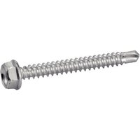 Topcar - Selbstbohrende Schraube mit Sechskantkopf und gezahnter Grundplatte aus weißem verzinktem Stahl - ø 4.2 x 25 mm - Packung mit 500 Stück von TOPCAR
