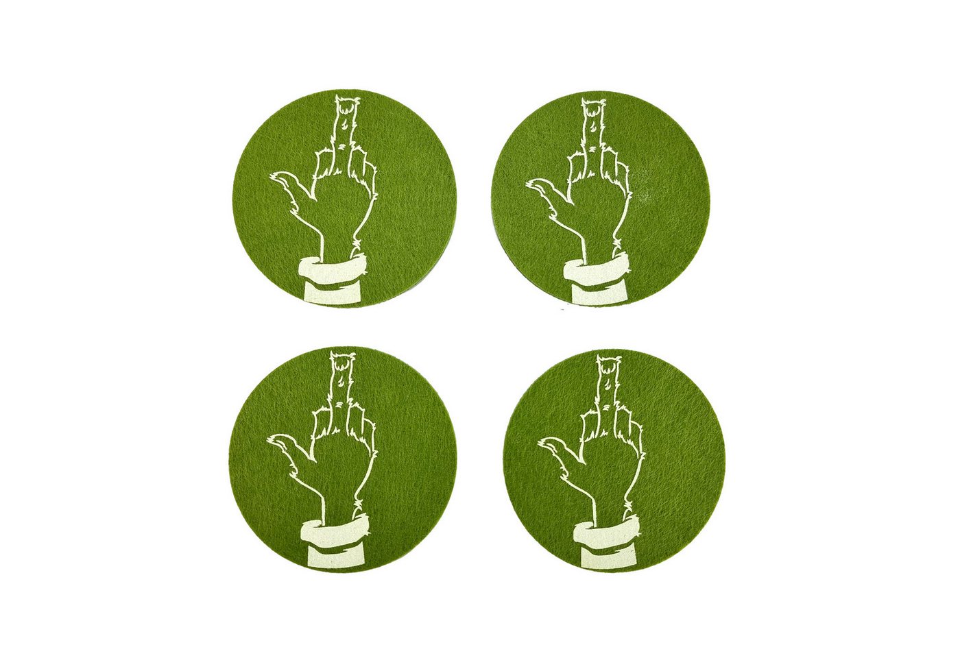 TOPCENT Glasuntersetzer Festtagsmuffel Untersetzer 4er SET Filz 10x10x0,5cm von TOPCENT