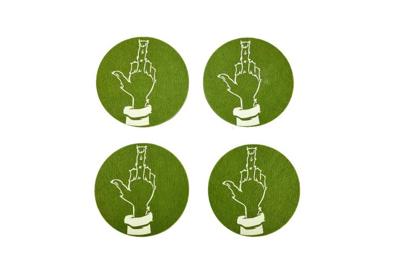 TOPCENT Glasuntersetzer Festtagsmuffel Untersetzer 4er SET Filz 10x10x0,5cm von TOPCENT