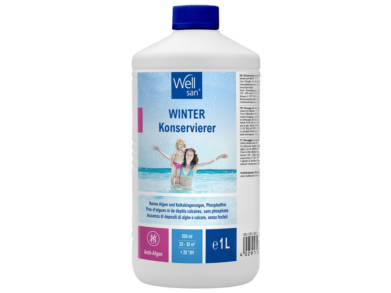 TOPCENT Poolpflege WellSan Pool-Winterkonservierer 1l, chlor-, phosphat- und pH-neutral, Überwinterungsmittel von TOPCENT