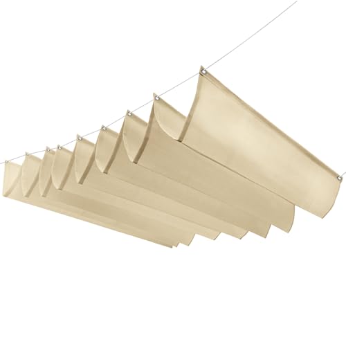 Retractable Wave Shade Sail, Custom Adjustable Patio Sunshade Gazebo Awning Tear Resistant Waterproof Sunscreen Anti-UV Canvas for Outdoor Garden Balcony Beach Retractable Wave Shade Sail, Custom Adjustable Patio Sunshade Gazebo Awning Tear Resistant Waterproof Sunscreen Anti-UV Canvas for Outdoor Garden Balcony Beach von TOPCHANCES