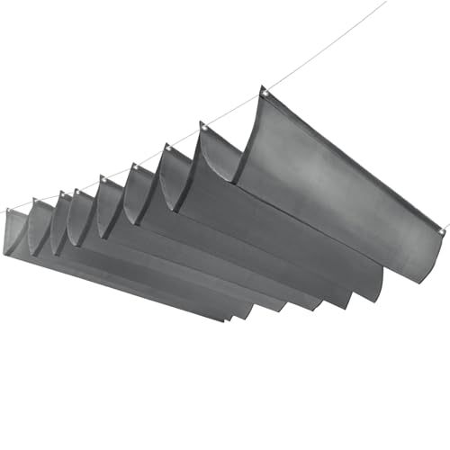 Retractable Wave Shade Sail, Custom Adjustable Patio Sunshade Gazebo Awning Tear Resistant Waterproof Sunscreen Anti-UV Canvas for Outdoor Garden Balcony Beach von TOPCHANCES