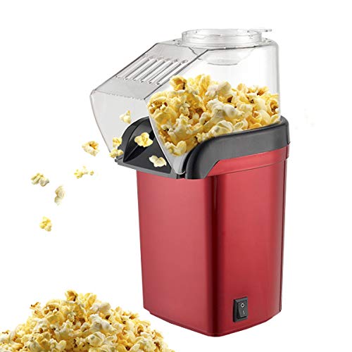 TOPCHANCES 1200 W Popcorn-Maschine, neue Retro elektrisch gesund fettfrei elektrische Popcorn-Maschine mit Messbecher Popcorn für Kino, Heimkino, Partys und mehr (rot) von TOPCHANCES