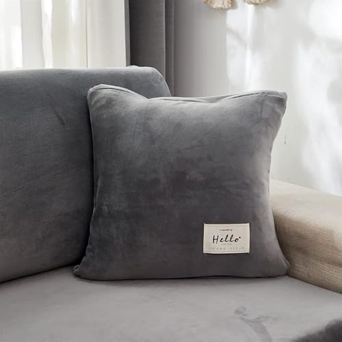 TOPCHANCES 1PC Sofa Kissenbezüge - Solide weiche Stretch Kissenbezüge 18 x 18 Zoll 45 x 45 cm quadratische Kissenabdeckung für Couch Sofa Home Decoration (Grey, Pillowcase) von TOPCHANCES