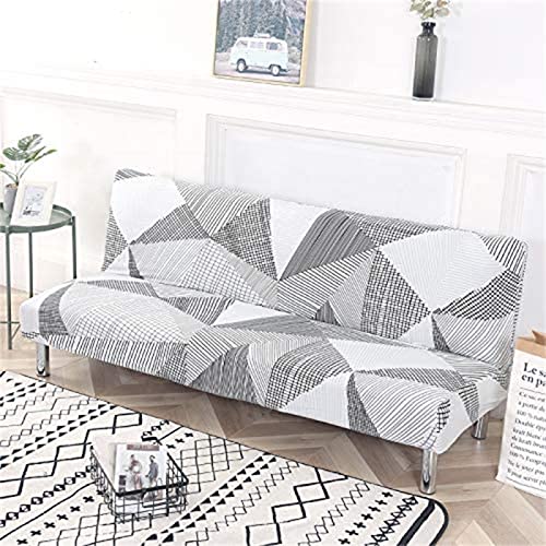 TOPCHANCES Futon Sofabezug ohne Armlehnen, rutschfest, faltbar, Stretchdruck, Futon-Sofa-Sitzbezüge ohne Armlehnen, ohne Armlehnen, Schonbezug für 2-3-Sitzer, klappbares Schlafsofa, ohne Arme (Mocha) von TOPCHANCES