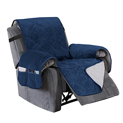 TOPCHANCES Ruhesessel Bezüge, Sesselschoner für Fernsehsessel Relaxsessel, Sesselschutz Sofaüberwurf, Stuhl Schonbezug Schonbezüge (Navy Blau) von TOPCHANCES