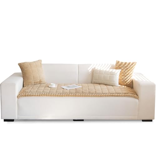 TOPCHANCES Sofa Überzug,2024 Neue Verdickter Cordstoff Universelle rutschfeste Sofabezug 2/3/4 Sitzer Für L Form Eckcouch Waschbar Sofabezug Hund Katze Kratzschut(Cord Braun,70×210cm 1 Stück) von TOPCHANCES