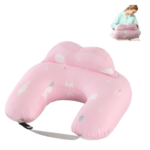 TOPCHANCES Stillkissen Stillkissenbezug Aus 100% Baumwolle,Stillkissen XL Für Baby,Motherhood Stillkissen Atmungsaktives,Herausnehmbares Und Waschbares Stillkissen(Eisbärenpulver 65×55cm) von TOPCHANCES