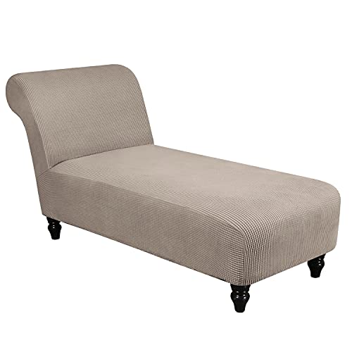 Topchances Jacquard-Chaiselongue-Bezug, Stretch, armlos, Chaiselongue, Schonbezug, Luxus-Chaiselongue, Haustiermöbelbezug, Liegestuhl, Sofa, Schonbezüge für Wohnzimmer, Schlafzimmer, Lounge (Khaki) von TOPCHANCES