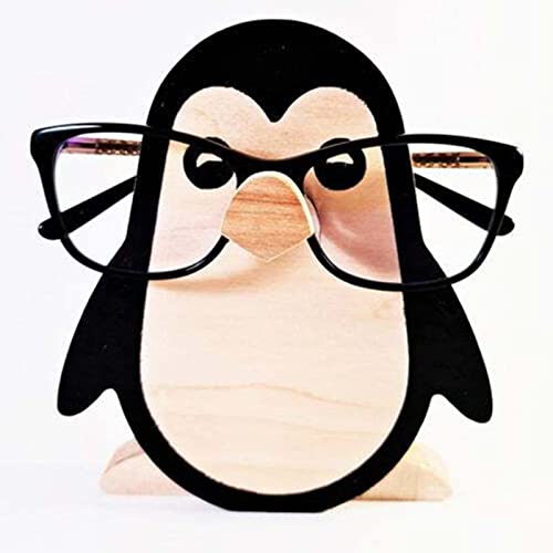 Topchances Niedlicher kreativer Tier-Brillenhalter, 1 Stück Holz-Brillenrahmen in Tierform, für Zuhause, Büro, Schreibtisch, Dekorationszubehör (Pinguin) von TOPCHANCES
