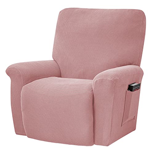 Topchances Stretch Liegestuhl Abdeckung, Liegestuhl Schonbezüge Couchbezug Antirutsch Sofa Schonbezug, Möbelschutz mit Gummizug Unterseite Seitentasche (Rosa), Einheitsgröße, (TYT01) von TOPCHANCES