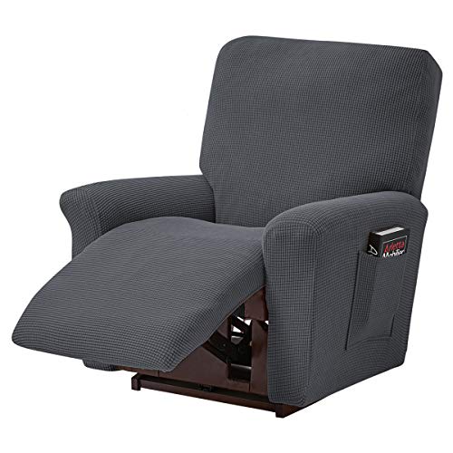 TOPCHANCES Ruhesessel Bezüge, Stretch Relaxsessel Bezug, Jacquard Sesselbezug, Sesselschoner für Fernsehsessel, Recliner Sesse（Dunkelgrau） von TOPCHANCES