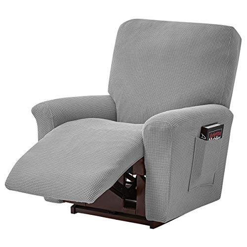 TOPCHANCES Ruhesessel Bezüge, Stretch Relaxsessel Bezug, Jacquard Sesselbezug, Sesselschoner für Fernsehsessel, Recliner Sesse（Hellgrau） von TOPCHANCES