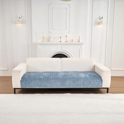 Weiche Chenille Sofabezug - Das neue Four Seasons Sofa überzug Universal Antirutsch Couch überzug 1 2 3 4 Sitzer, Sofa Sitzkissenbezug Sofaüberwürfe L Form Möbelschutz für Wohnzimmer (Blau) von TOPCHANCES