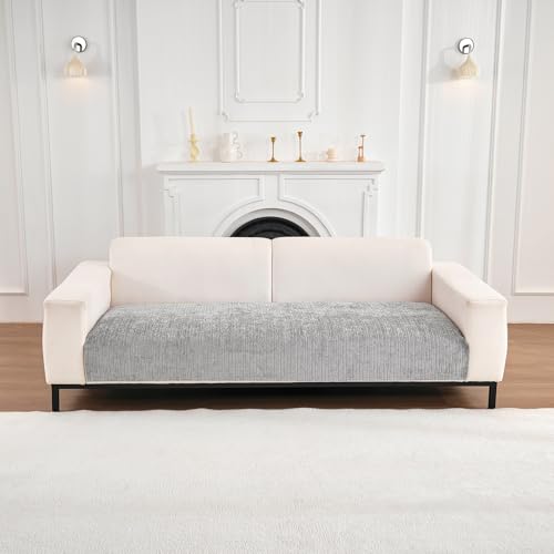 Weiche Chenille Sofabezug - Das neue Four Seasons Sofa überzug Universal Antirutsch Couch überzug 1 2 3 4 Sitzer, Sofa Sitzkissenbezug Sofaüberwürfe L Form Möbelschutz für Wohnzimmer (Grau, 70X70cm) von TOPCHANCES