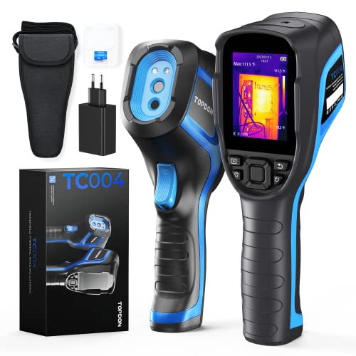 TOPDON TC004 Wärmebildkamera, 320x240 TISR Auflösung Infrarot Kamera, 12 Stunden Akkulaufzeit Thermal Camera mit Videoaufzeichnung und PC-Analyse, 16GB SD-Karte, Temperaturbereich –20°C bis +350°C von TOPDON