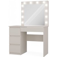 CAROL - Schminktisch mit Spiegel + LED-Beleuchtung - 4 Schubladen - 98x76x51 cm - Arbeitszimmer von TOPESHOP