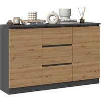 CDF Moderne Kommode 2D3S (2 Türen, 3 Schubladen) Farbe: Anthrazit – Eiche Artisan Aktenschrank, für kleine Gegenstände Ideal für Wohnzimmer, von TOPESHOP