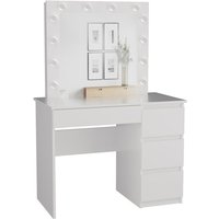 Carol - Frisiertisch mit Spiegel + LED-Beleuchtung - 4 Schubladen - 98x76x51cm - Arbeitszimmer Carol - Frisiertisch mit Spiegel + LED-Beleuchtung - 4 Schubladen - 98x76x51cm - Arbeitszimmer von TOPESHOP