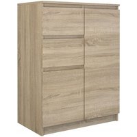 Cdf Moderne Kommode 2D2S (2 Türen, 2 Schubladen) Farbe: Eiche Sonoma Aktenschrank, für kleine Gegenstände Ideal für Wohnzimmer, Schlafzimmer, von TOPESHOP