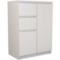 Cdf Moderne Kommode 2D2S (2 Türen, 2 Schubladen) Farbe: weiß Aktenschrank, für kleine Gegenstände Ideal für Wohnzimmer, Schlafzimmer, Kinderzimmer, von TOPESHOP