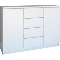 Topeshop - cdf Moderne Kommode 2D4S (2 Türen, 4 Schubladen) Farbe: weiß Aktenschrank, für kleine Gegenstände Ideal für Wohnzimmer, Schlafzimmer, von TOPESHOP