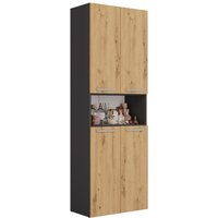 Glaze - Badezimmerschrank mit Linienkorb - Modern Style - 174x60x30 cm - Badezimmersäule von TOPESHOP