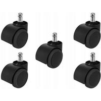 Topeshop - kolka - 5 Gummirollen für Drehstuhl - Schwarz von TOPESHOP