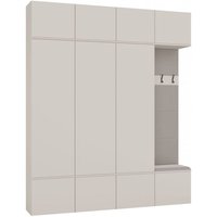 HAGA – Flureinsatz mit 3 Schränken + Garderobe + Bank 200 x 35 x 238 cm – Kaschmirbeige von TOPESHOP