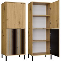 Kamaro – Moderner Schrank mit 3 Regalen und 2 Türen – 147,5x53,5x40 cm – Aufbewahrungsmöbel – Handwerks-Eiche von TOPESHOP