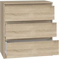 Kommode mit 3 Schubladen Malwa M3, Farbe: Sonoma-Eiche, für Zuhause, fürs Büro von TOPESHOP