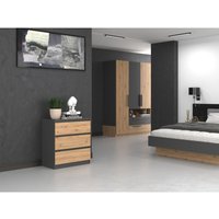 Topeshop - Malwa M3 anthrazit artisan Kommode von TOPESHOP
